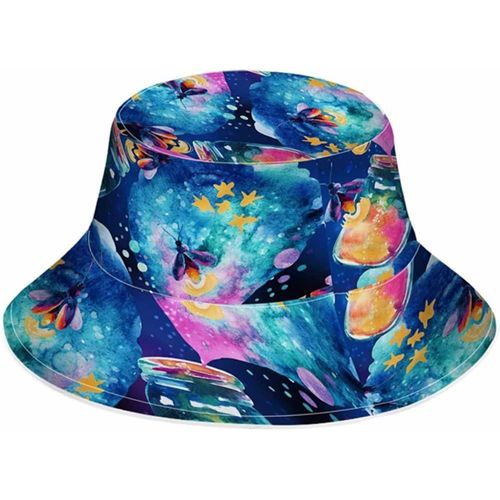 Chapeau De Pêcheur Fluorescent, Chapeau De Soleil, Fleurs De Paon, Branches De Cerisiers, Feuillage Bleu, Pliable, Unisexe, Pour L'extérieur