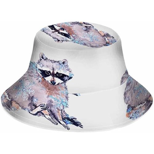 Chapeau Seau De Pêcheur Fluorescent, Chapeau De Soleil, Mignon Raton Laveur, Animal Moelleux, Peau Scintillante, Chapeau De Plage Pour L'extérieur, Unisexe