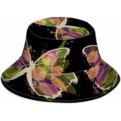 Chapeau Seau De Pêcheur Fluorescent, Chapeau De Soleil Rétro Fleur Tatouage Éléphant Dessin Animé Feuille Tatouage Pliant Extérieur Unisexe