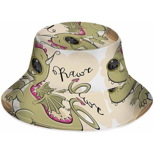 Chapeau Seau De Pêcheur Fluorescent, Chapeau De Soleil, Grande Tête Blanche Et Foncée, Tigre Férocité, Bouche Ouverte, Chapeau De Plage Pour L'extérieur, Unisexe