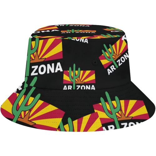 Chapeau De Plage Avec Drapeau De L'arizona Pour Adultes, Chapeau De Soleil De Pêcheur, Imprimé De Voyage