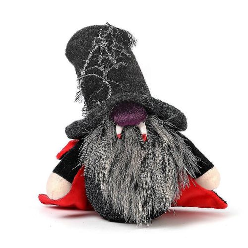 Gnomes en peluche d'Halloween, cape noire, chapeau pour poupée, jouets, décoration, cadeaux pour enfants, anniversaire, femme au foyer, décoration de vacances à domicile