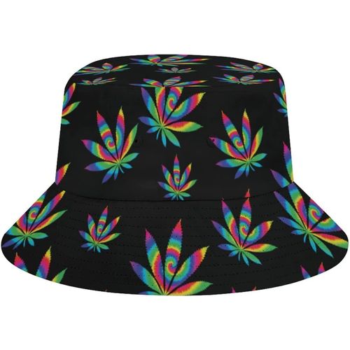 Chapeau Seau De Plage Tie Dye Weed Pour Adultes, Casquette De Soleil De Pêcheur De Pêche, Impression De Voyage