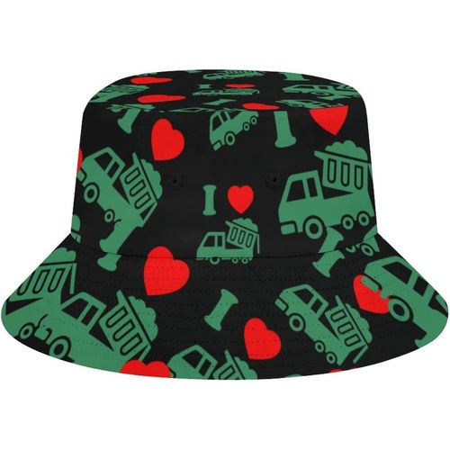 I Heart Love Trash Garbage Trucks Chapeau De Plage Pour Adultes Pêche Casquette De Soleil De Pêcheur Impression De Voyage