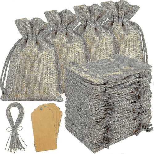 Sacs En Toile De Jute Avec Cordon De Serrage ¿ Petits Sacs En Jute Pour Cadeaux (Lot De 25)