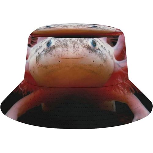 Chapeau Seau De Plage Pour Adultes, Adorable Bébé Axolotl, Casquette De Pêcheur De Pêche, Chapeaux De Soleil Imprimés De Voyage Pliables