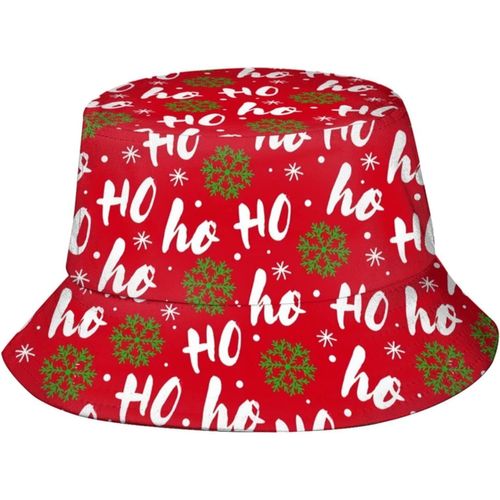 Hohoho Chapeaux Seau À Motif Père Noël Et Rire - Casquette De Soleil Tendance - Chapeau De Pêcheur Pliable Pour Homme Et Femme - Noir