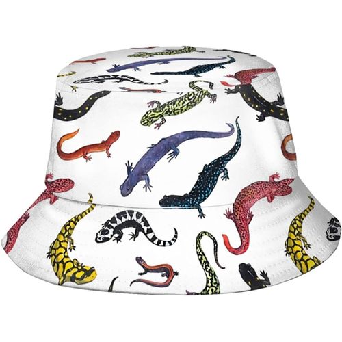 Salamanders Bucket Hats Fashion Sun Cap Packable Outdoor Fisherman Hat Pour Femmes Et Hommes Noir