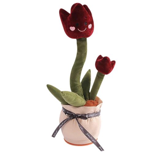 Jouet électronique Tulipes dansantes avec 60 chansons dansantes mignonnes pour les amoureux des plantes succulentes, fabriqué avec la fonction Apprendre à parler