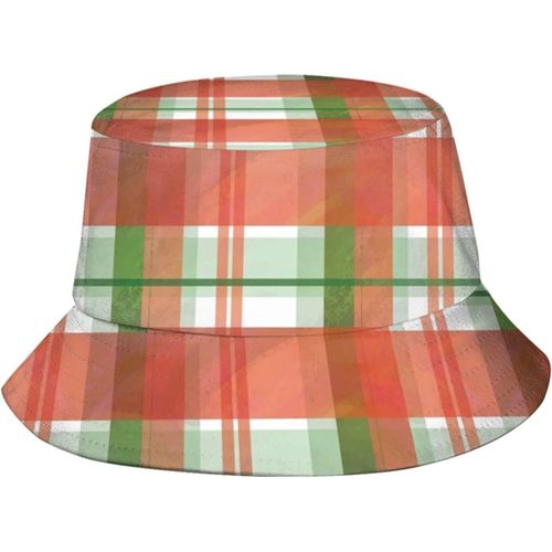 Madras ? Chapeaux Seau De Noël À Carreaux, Casquette De Soleil Tendance, Chapeau De Pêcheur D'extérieur Pliable Pour Femmes Et Hommes, Noir