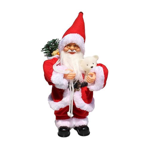 Poupée musicale électrique du Père Noël - Centre de table de Noël-jaune