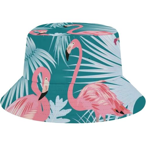 Chapeau De Plage Flamingo Palm Monstera Pour Adultes, Casquette De Pêcheur De Pêche, Impression De Voyage