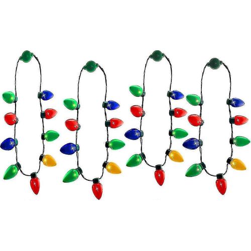 Lot de 4 colliers à ampoules LED de Noël pour les fêtes de fin d'année - Bon