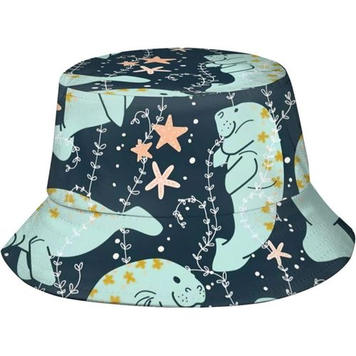 Chapeaux Seau En Forme D'animal Lamantin, Casquette De Soleil Tendance, Chapeau De Pêcheur D'extérieur Pliable Pour Femmes Et Hommes, Noir