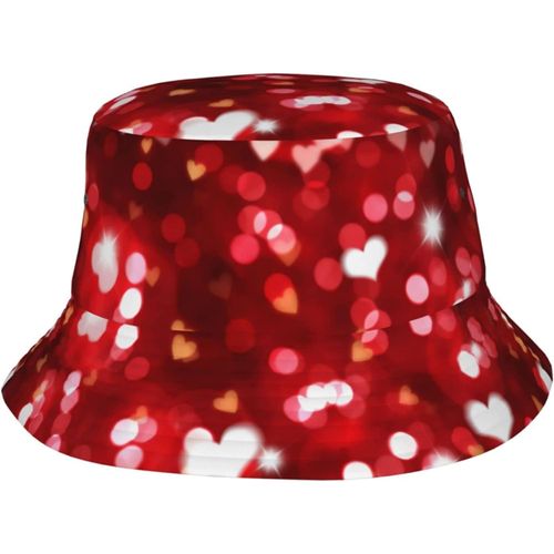 Chapeaux Seau Bokeh En Forme De C¿Ur, Casquette De Soleil Tendance, Chapeau De Pêcheur D'extérieur Pliable Pour Femmes Et Hommes, Noir