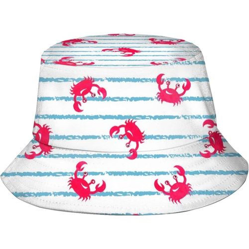 Chapeaux Seau À Rayures Bleues Et Rouges, Casquette De Soleil À La Mode, Chapeau De Pêcheur D'extérieur Pliable Pour Femmes Et Hommes