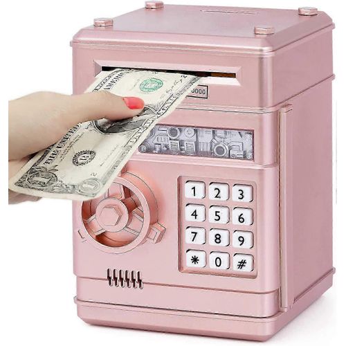 Tirelire électronique pour enfants de 3 à 12 ans, coffre-fort avec code, jouet pour fille, distributeur automatique de billets, coffre-fort, cadeau pour enfants