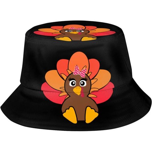 Chapeaux Seau Drôles De Thanksgiving Pour Filles, Casquette De Soleil À La Mode, Chapeau De Pêcheur D'extérieur Pliable Pour Femmes Et Hommes, Noir