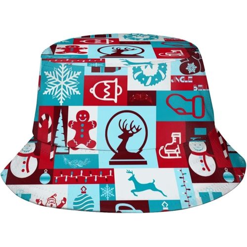 Chapeaux Seau De Collage De Noël, Casquette De Soleil Tendance, Chapeau De Pêcheur D'extérieur Pliable Pour Femmes Et Hommes, Noir