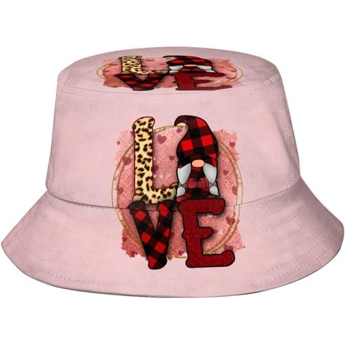 Chapeaux Seau Gnome Valentine Love, Casquette De Soleil Tendance, Chapeau De Pêcheur D'extérieur Pliable Pour Femmes Et Hommes, Noir