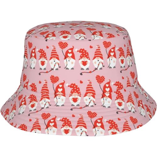 Chapeaux Seau Happy Valentines Day Gnomes, Casquette De Soleil Tendance, Chapeau De Pêcheur D'extérieur Pliable Pour Femmes Et Hommes, Noir