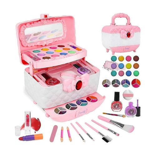 Kit de maquillage lavable pour enfants - Jouets pour filles - Kit de maquillage pour enfants - Ensemble de maquillage réel