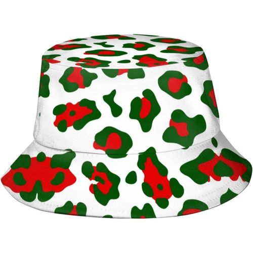 Chapeaux De Seau Imprimés Léopard De Noël, Casquette De Soleil À La Mode, Chapeau De Pêcheur D'extérieur Pliable Pour Femmes Et Hommes, Noir