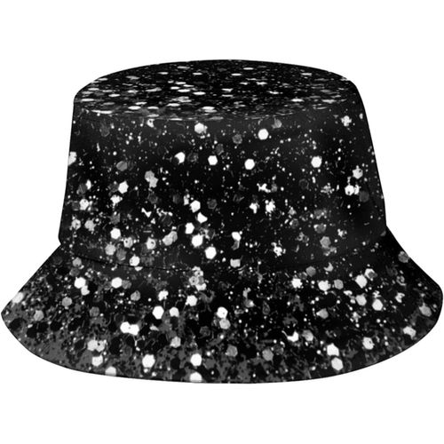 Chapeaux Seau À Paillettes Gris Foncé Noir Pour Femmes Et Hommes, Casquette De Soleil À La Mode, Chapeau De Pêcheur D'extérieur Pliable