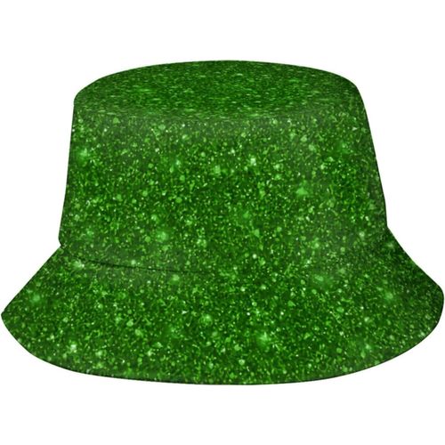 Chapeaux Seau À Paillettes Vertes, Casquette De Soleil À La Mode, Chapeau De Pêcheur D'extérieur Pliable Pour Femmes Et Hommes
