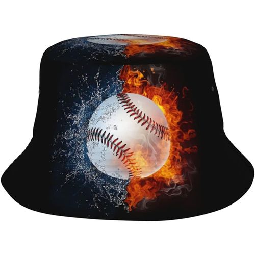 Chapeaux De Seau De Ballon De Football De Feu D'eau, Casquette De Soleil À La Mode, Chapeau De Pêcheur D'extérieur Pliable Pour Femmes Et Hommes