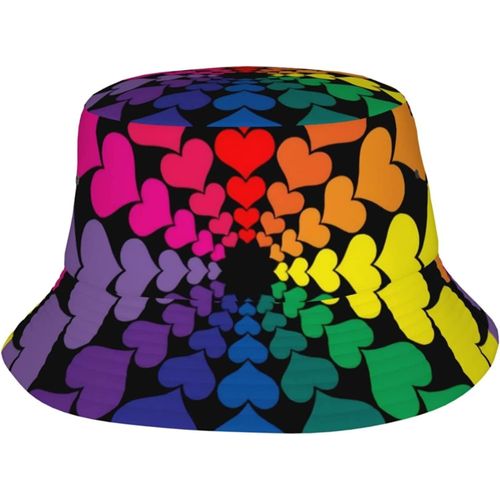 Chapeaux Seau De Couleur Arc-En-Ciel, Casquette De Soleil À La Mode, Chapeau De Pêcheur D'extérieur Pliable Pour Femmes Et Hommes
