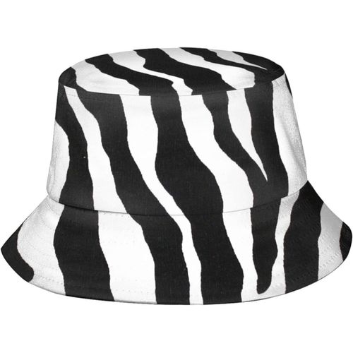 Chapeaux Seau À Motif Zèbre, Casquette De Soleil Tendance, Chapeau De Pêcheur D'extérieur Pliable Pour Femmes Et Hommes, Noir
