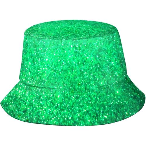 Chapeaux Seau Ombrés À Paillettes Vertes Scintillantes, Casquette De Soleil Tendance, Chapeau De Pêcheur D'extérieur Pliable Pour Femmes Et Hommes