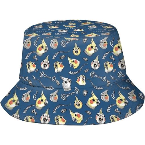Chapeaux De Seau Calopsitte, Casquette De Soleil Tendance, Chapeau De Pêcheur D'extérieur Pliable Pour Femmes Et Hommes, Noir