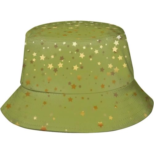 Golden Stars ? Chapeaux Seau Olive, Casquette De Soleil Tendance, Chapeau De Pêcheur D'extérieur Pliable Pour Femmes Et Hommes