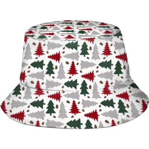 Chapeaux Seau En Forme D'arbre De Noël De Style Campagnard, Casquette De Soleil À La Mode, Chapeau De Pêcheur D'extérieur Pliable Pour Femmes Et Hommes, Noir