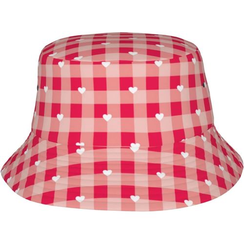Chapeaux Seau Rouge Doux Pour La Saint-Valentin, Casquette De Soleil À La Mode, Chapeau De Pêcheur D'extérieur Pliable Pour Femmes Et Hommes