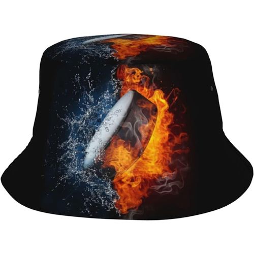 Chapeaux De Seau De Ballon De Football De Feu D'eau, Casquette De Soleil À La Mode, Chapeau De Pêcheur D'extérieur Pliable Pour Femmes Et Hommes