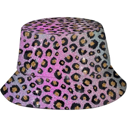 Chapeaux Seau Léopard Rose Bleu Or Paillettes Noir, Casquette De Soleil À La Mode, Chapeau De Pêcheur D'extérieur Pliable Pour Femmes Et Hommes