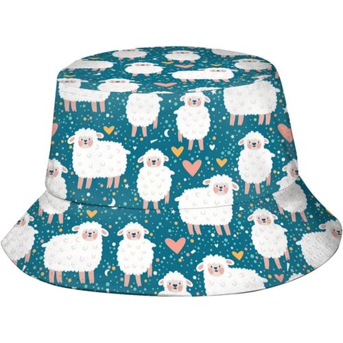 Chapeaux Seau En Forme De Mouton Mignon, Casquette De Soleil À La Mode, Chapeau De Pêcheur D'extérieur Pliable Pour Femmes Et Hommes, Noir