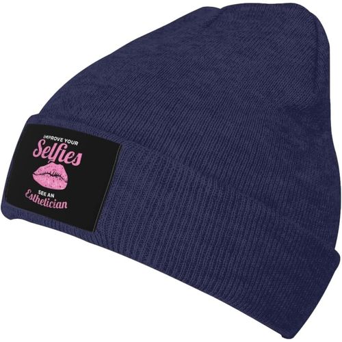 Améliorez Vos Selfies Voir Un Esthéticien Bonnet Tricoté Unisexe Hiver Chaud Bonnet Tricoté Noir