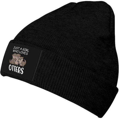 Just A Girl Who Loves Bonnet Tricoté Unisexe Pour L'hiver Chaud Noir
