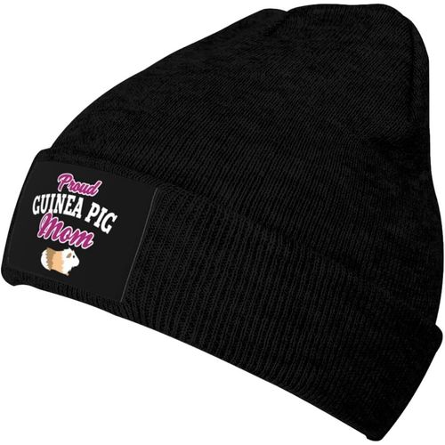 Fière Cochon D'inde Maman Tricot Chapeau Unisexe Hiver Chaud Tricoté Chapeau Noir