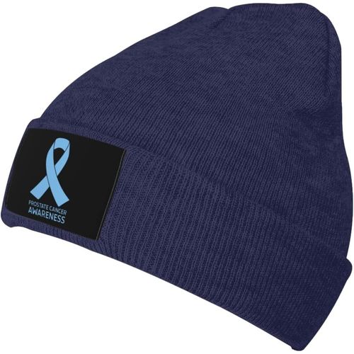 Bonnet Tricoté Unisexe Pour La Sensibilisation Au Cancer De La Prostate, Bonnet Chaud D'hiver Noir