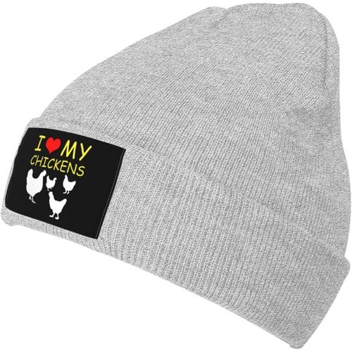 J'aime Mes Poulets Bonnet Tricoté Unisexe Hiver Chaud Bonnet Tricoté Noir