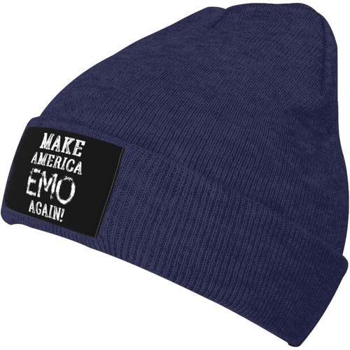 Make America Emo Again Bonnet Tricoté Unisexe Pour L'hiver Chaud Noir