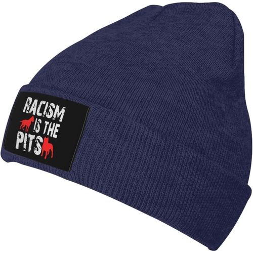 Le Racisme Est Les Fosses Bonnet Tricoté Unisexe Hiver Chaud Bonnet Tricoté Noir