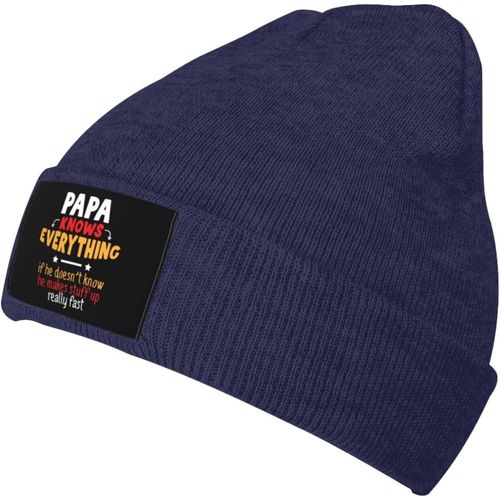 Papa Sait Tout Bonnet Unisexe Hiver Chaud Tricoté Chapeau Noir