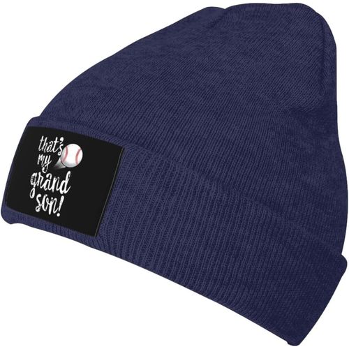 C'est Mon Petit-Fils Baseball Tricot Chapeau Unisexe Hiver Chaud Tricoté Chapeau Noir
