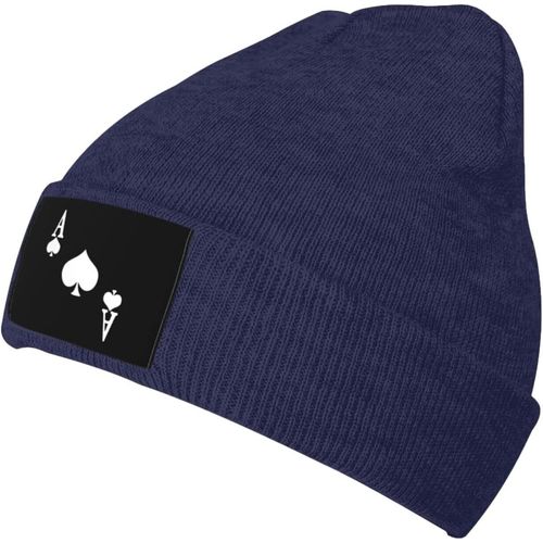Ace Of Spades Poker Bonnet Unisexe Hiver Chaud Tricoté Noir